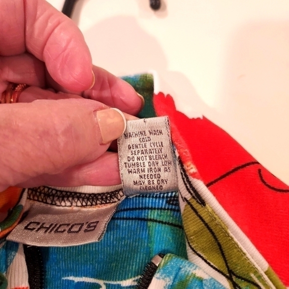 Chico's colorful tropical fish print Business Casual Jacket sx 2 M - Picture 8 of 8